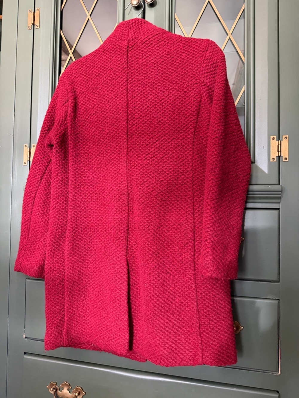 Red Wool Pea Coat - Picture 4 of 4